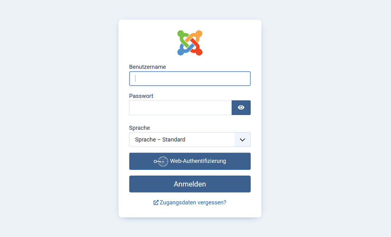 Login als Administrator ins Backend von Joomla