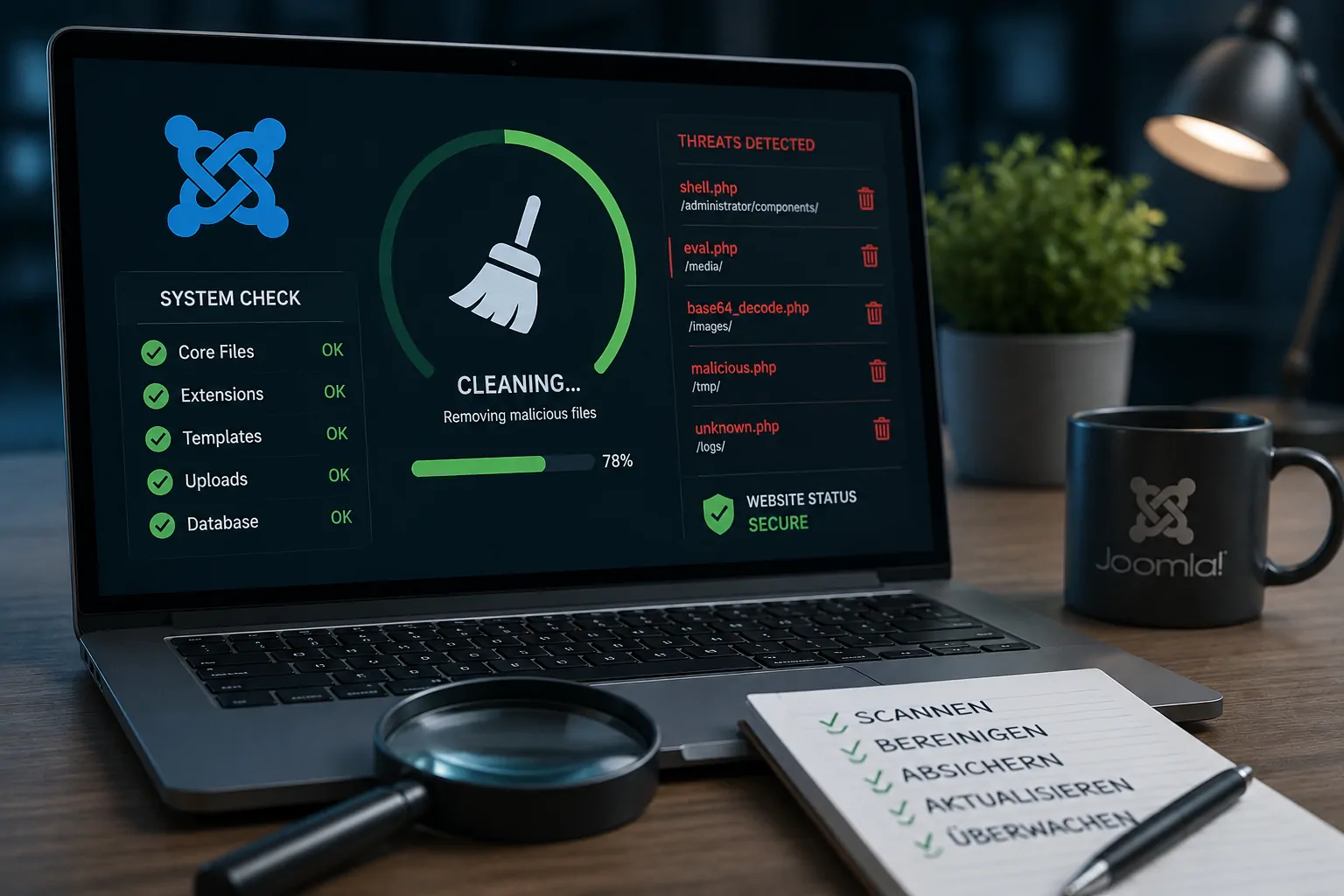 Joomla-Webseite nach einem Angriff bereinigen