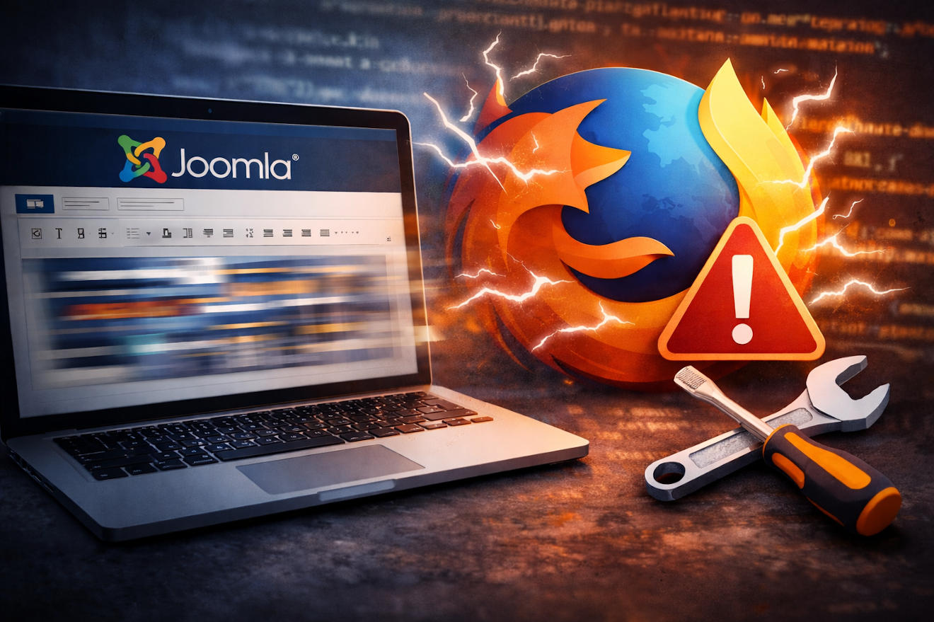 Joomla-Editor blinkt in Firefox – Problem und schnelle Lösung